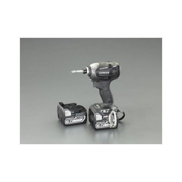 エスコ DC14.4V インパクトドライバー（バッテリー2個付/黒） ESCO