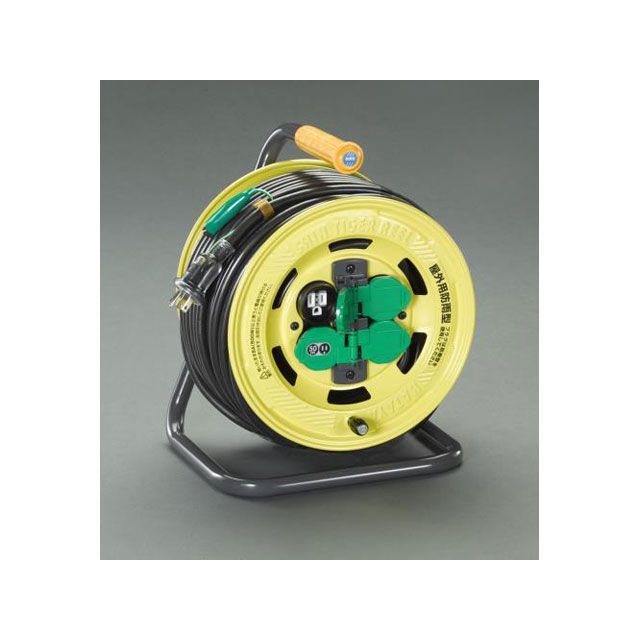 エスコ AC125V/15A/50m コードリール（防雨，漏電遮断器付） ESCO バイク 車 自動車 自転車の通販は