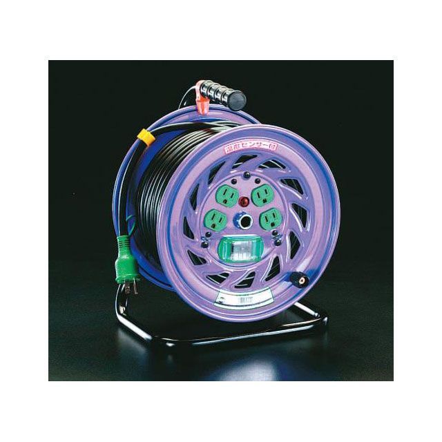 エスコ AC100V/15A/50m コードリール（漏電遮断器付） ESCO