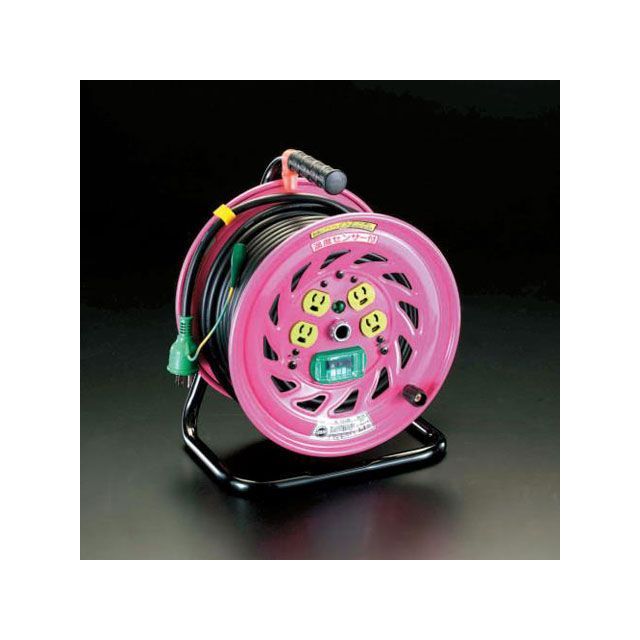 エスコ AC125V/22A/30m コードリール（抜け止・漏電遮断） ESCO バイク 車 自動車 自転車の通販は 28,686円