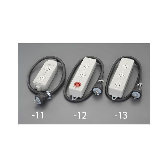 エスコ AC250V/20Ax1.0m 三相タップ（正転2口/接地3） ESCO