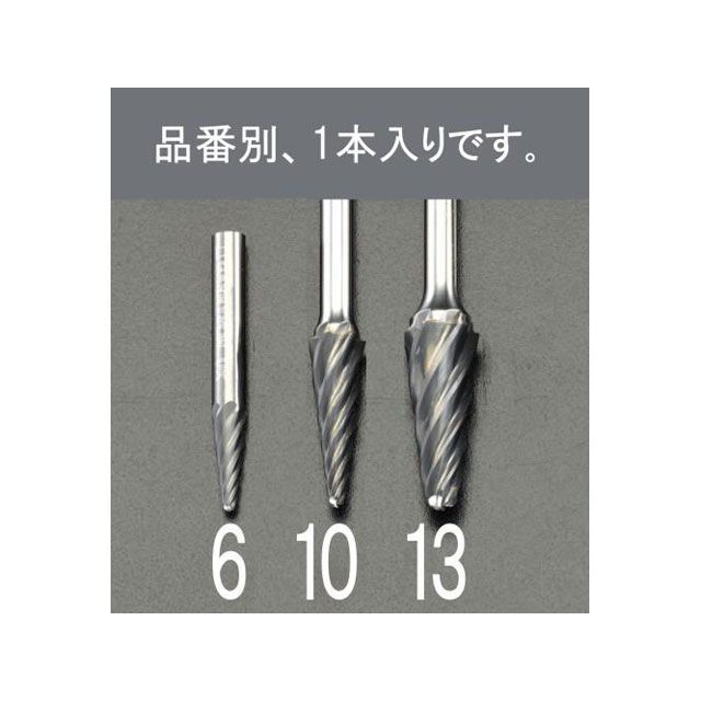 エスコ 10x25mm/6mm軸 超硬カッター（アルミ用） ESCO