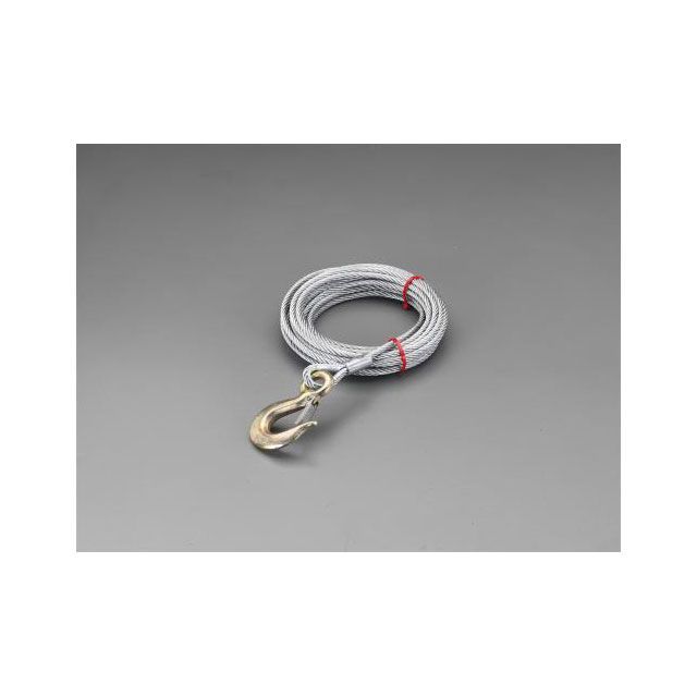 エスコ 6.35mmx15m ワイヤー（フック付） ESCO