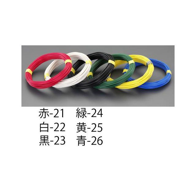 エスコ 1.25mm2x100m IV電線（撚線/黄） ESCO バイク 車 自動車 自転車