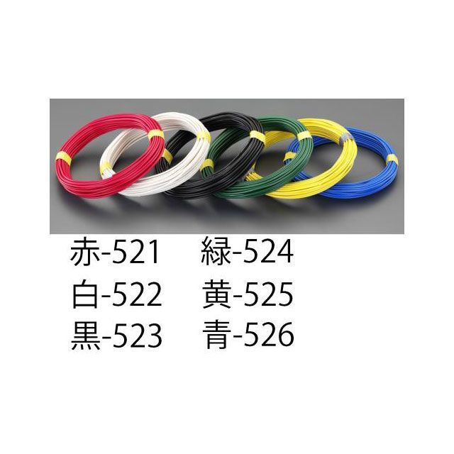 エスコ 1.6mmx100m IV電線（単線/赤） ESCO