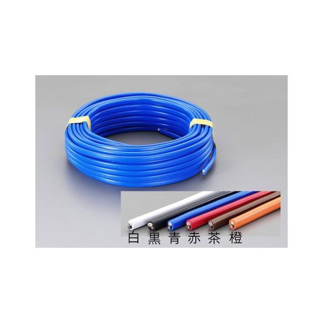 エスコ 2.0mmx2心/600V23A VAケーブル（50m/青） ESCO バイク 車 自動車 自転車の通販は 21,742円