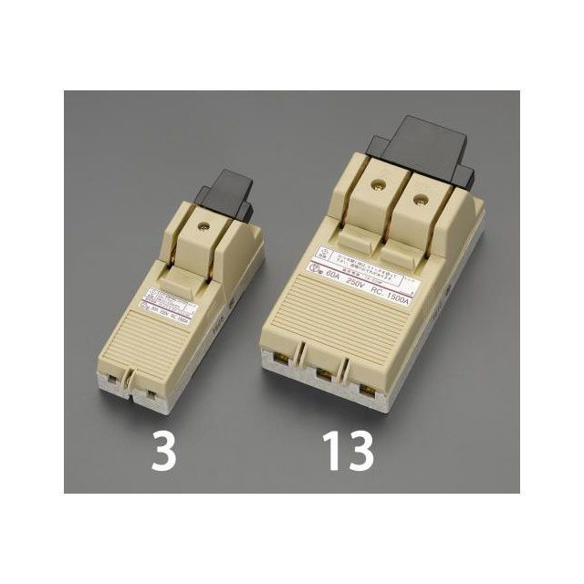 エスコ 200A/2極 カバースイッチ（爪付ヒューズ用） ESCO