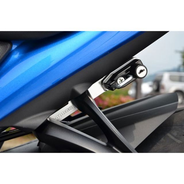 アグラス GSX-S1000/F ヘルメットホルダー アルミステー シルバー ヘルメットロック ブラック AGRAS