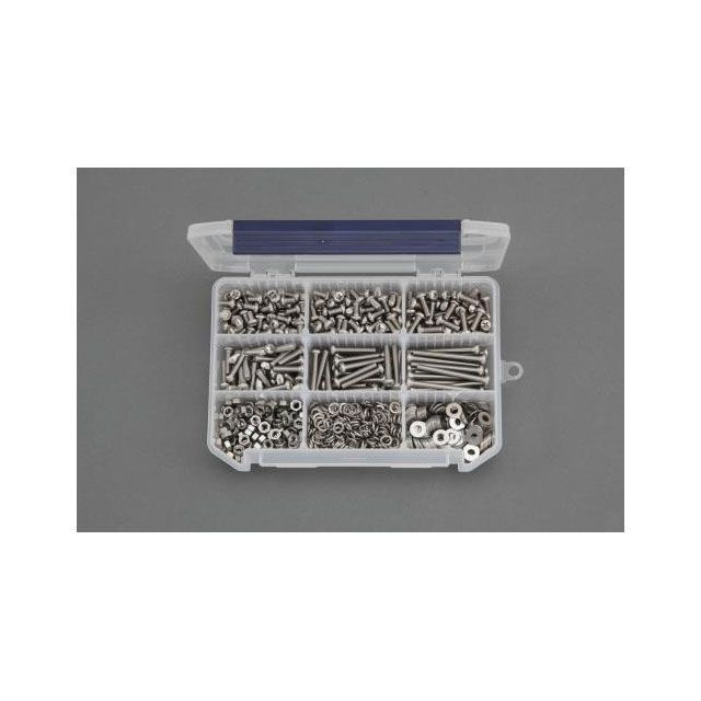 ESCO(エスコ) M4 鍋頭小ねじ・ナット・ワッシャーセット(ステンレス) EA949AD-101 [ZES056432] エスコ M4 ねじナットセット(ステンレス製) EA949SA 1組(1個)（直送品