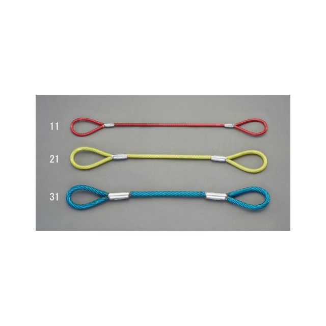 エスコ 12mmx2.0m 被覆付ワイヤースリング（青） ESCO バイク 車 自動車 自転車の通販は 6,227円