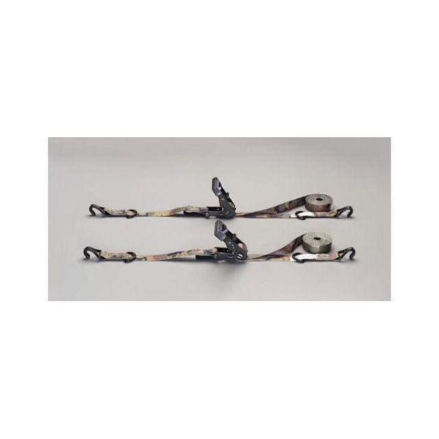 エスコ 450kg/4.8m ベルト荷締機（ラチェット式-カモ/2本） ESCO バイク 車 自動車 自転車の通販は 9,523円