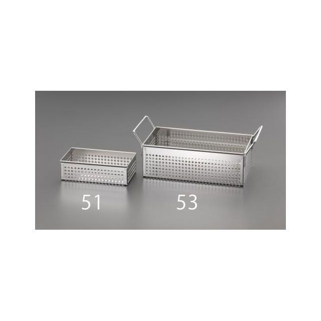 エスコ 250x120x 80mm バスケット（パンチング・ステンレス） ESCO