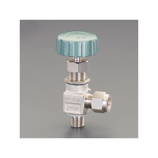 エスコ 3/8”xR1/4” ニードルバルブ（アングル型/ステンレス製） ESCO
