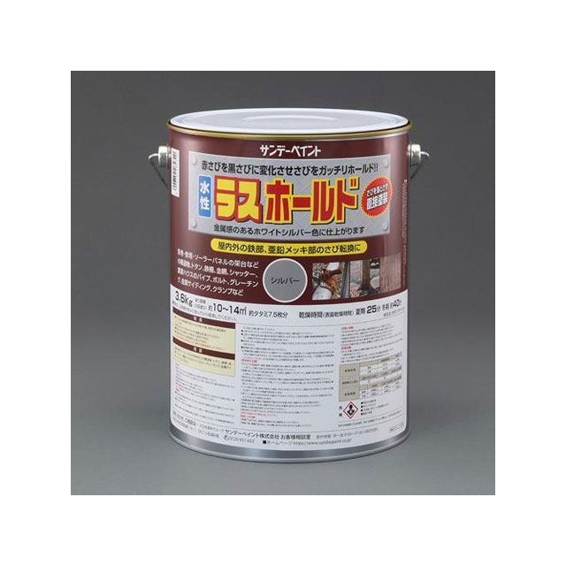 エスコ 3.6kg 水性 錆転換剤入錆止塗料（黒） ESCO