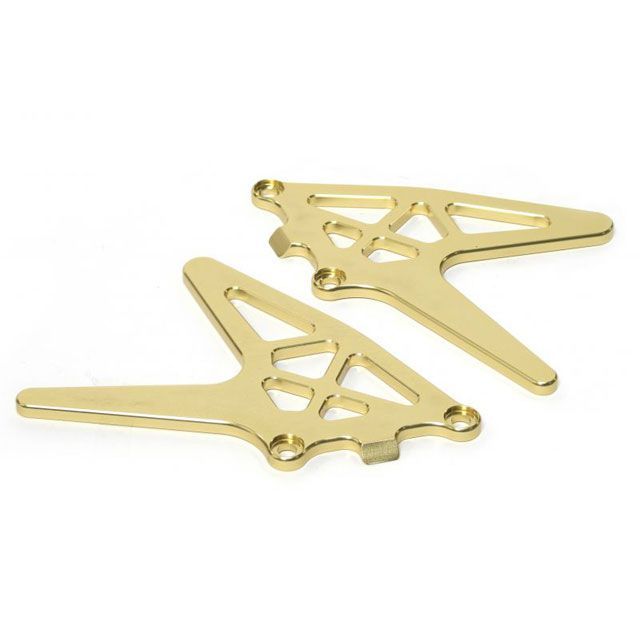 アクティブ 汎用 プレスフォーミング スイングアーム用スタンドフックプレート（左右セット） ゴールド ACTIVE バイクの通販は