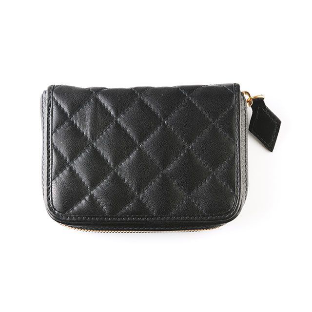 SHM LEATHER WALLET ミドル ダイヤステッチ（ブラック） SHM