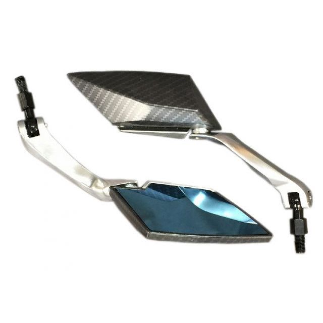 アルファーオート 汎用 ナイフラインアジャストミラー カーボン調 セット アダプター付 ALFA AUTO バイクの通販は 5,280円