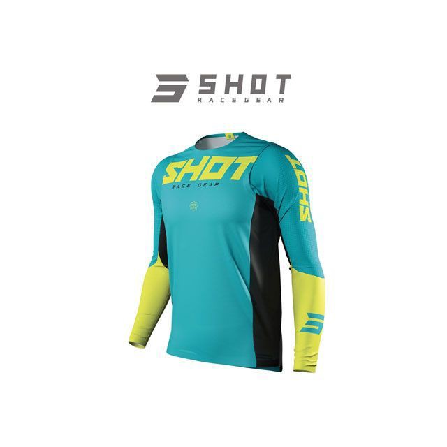 SHOT RACE GEAR エアフロージャージ AEROLITE（ライム） サイズ L SHOT RACE GEAR バイク