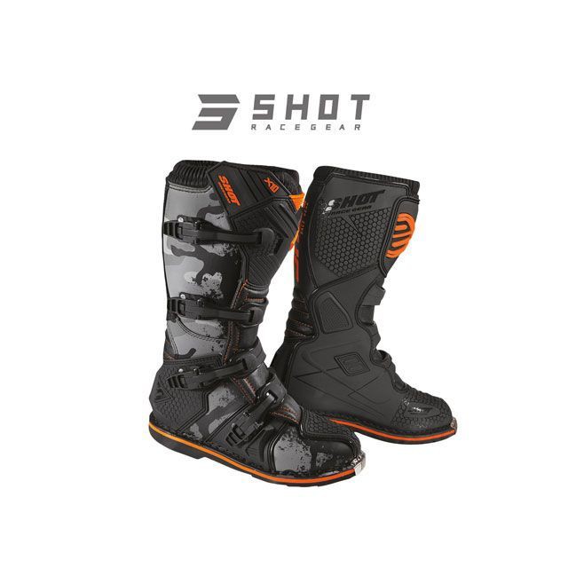 SHOT RACE GEAR ブーツ X10 2.0（カモネオンオレンジ） サイズ 43 SHOT RACE GEAR バイク