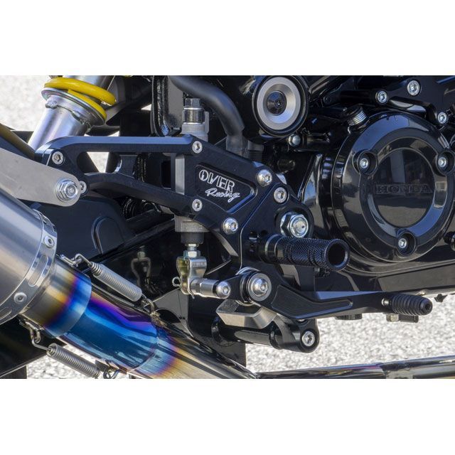 オーバーレーシング GROM バックステップ 4ポジション（ブラック） OVER RACING_1