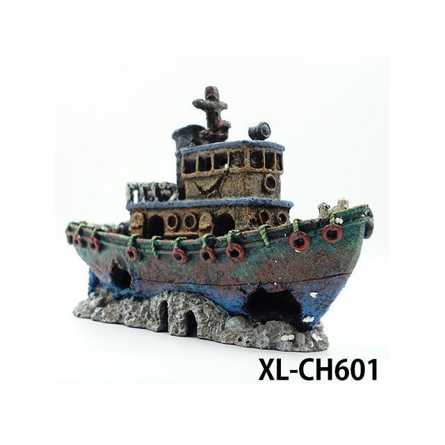 アルファテック XL-CH601 沈没船（中）ふね 水槽 ケージ 飼育ケース インテリア オーナメント アクセサリー オブジェ オーナメント ジオラ…