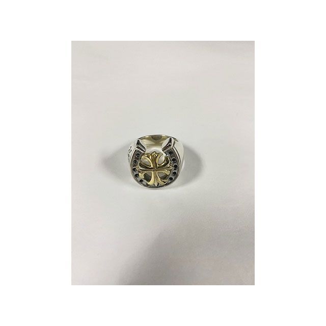 Bill Wall Leather LARGE HORSESHOE W/BRASS GOTHIC CROSS RING 19号前後 Bill Wal…