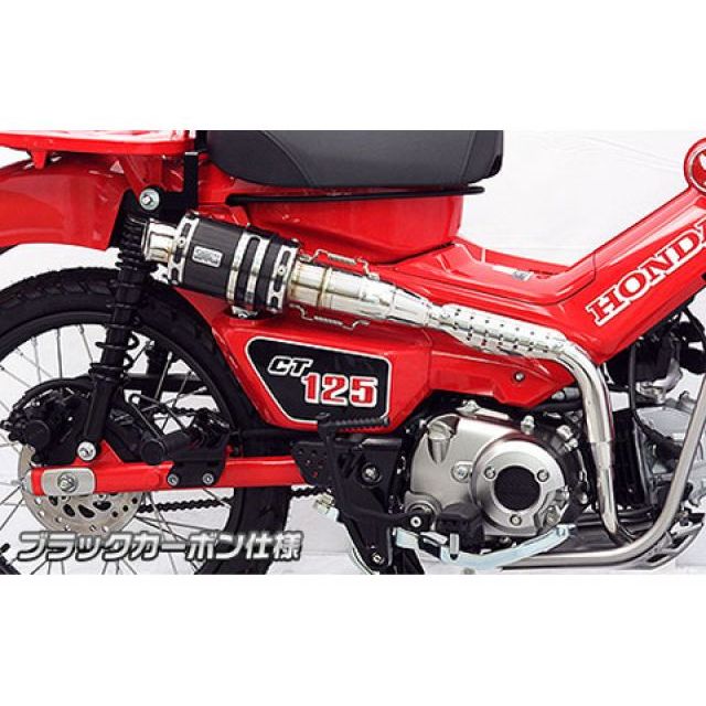 ウイルズウィン CT125・ハンターカブ CT125・ハンターカブ（2BJ-JA55）用 ツインテール アップマフラー サイレンサー ブラックカーボ…