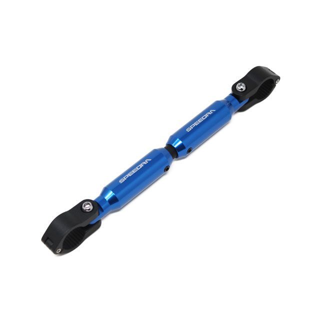 SPEEDRA 汎用 アジャスタブルハンドルブレース 225mm-330mm クランプ ブラック センターバー ブルー SPEEDRA