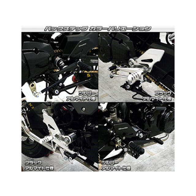 ウイルズウィン 3型 グロム（MSX125） 3型 グロム（MSX125）用 バックステップ シルバーアルマイト仕様 ステップバー ロングタイプ W…_1