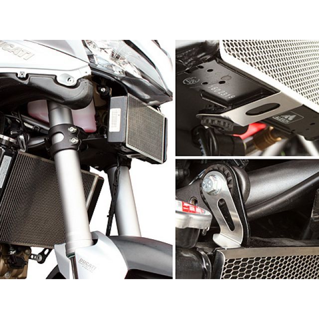 モトクレイジー MULTISTRADA1200/1200S オイルクーラー＆ラジエターコアガードセット カラー ブラック MotoCRAZY_2