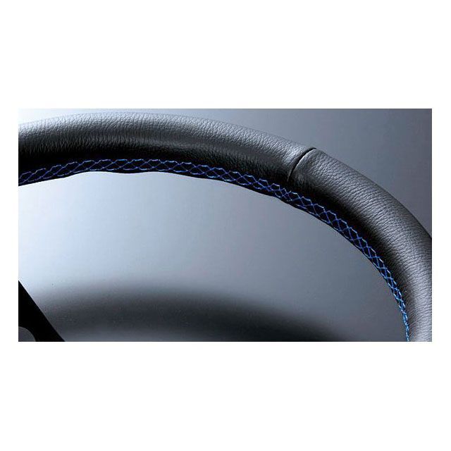 D1 SPEC DEEP80 ステアリング 34パイ ブラックレザー/ブルーステッチ D1 SPEC