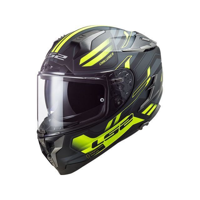 エルエスツーヘルメット CHALLENGER F（SPIN MATT BLACK COBALT YELLOW） サイズ L LS2 HELMETS
