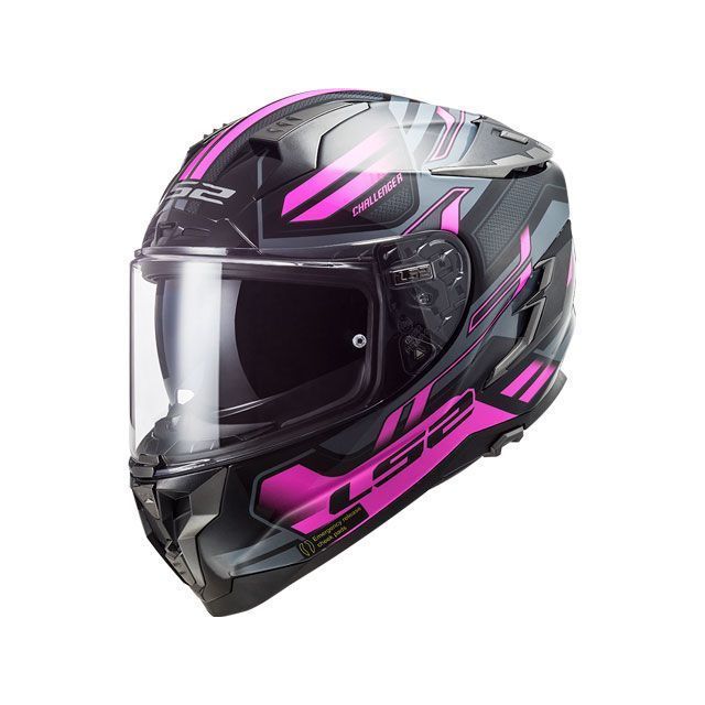 エルエスツーヘルメット CHALLENGER F（SPIN BLACK TITANIUM PINK） サイズ L LS2 HELMETS