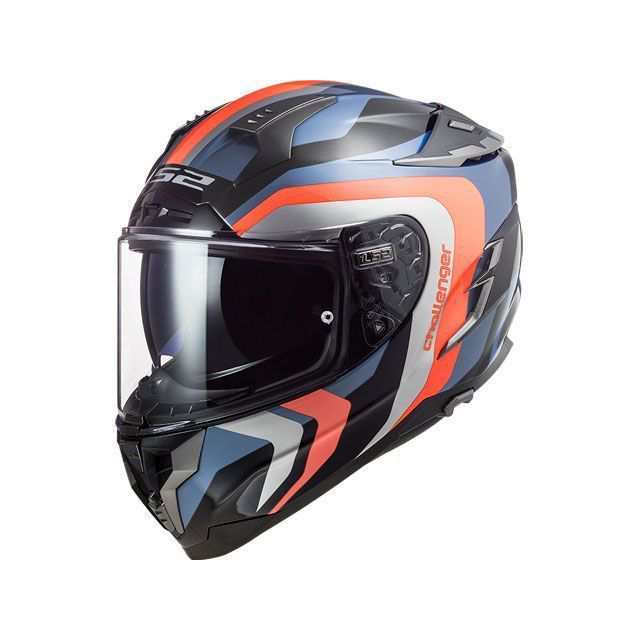 エルエスツーヘルメット CHALLENGER F（ギャラクティック ブルーフルオオレンジ） サイズ S LS2 HELMETS バイク