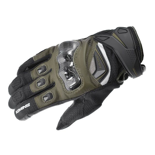 コミネ 2022年春夏モデル GK-224 カーボンプロテクトレザーメッシュグローブ（オリーブ） サイズ 3XL KOMINE バイクの通販は 8,291円
