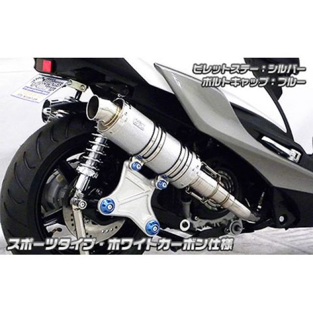 ウイルズウィン シグナスX（5型） シグナスX（5型）用 アニバーサリーマフラー スポーツタイプ サイレンサー ホワイトカーボン仕様 ビレットステー…_1