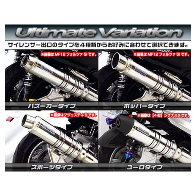 ウイルズウィン シグナスX（5型） シグナスX（5型）用 アルティメットマフラー バズーカータイプ サイレンサー ソリッドチタン仕様 WirusWin