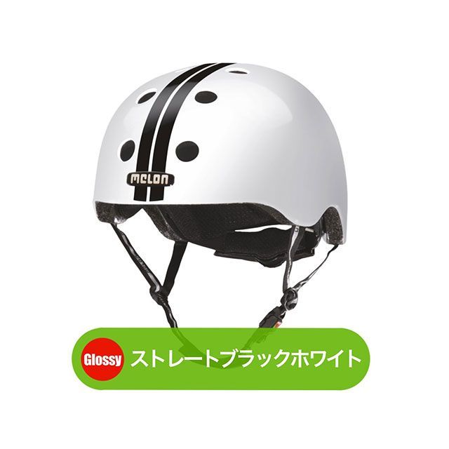 Melonhelmets（自転車） ストレートブラックホワイト サイズ XXS-S Melonhelmets
