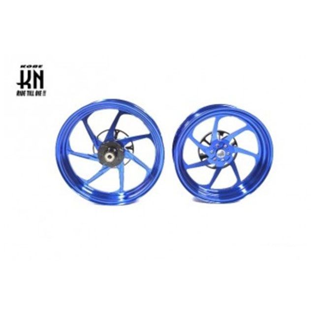 モトオブスポーツ XMAX250 XMAX300 MOS 鍛造アルミホイール前後セット（マットブルー） MOS バイクの通販は