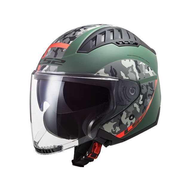 エルエスツーヘルメット COPTER（クリスピーマットミリタリーグリーンオレンジ） サイズ L LS2 HELMETS