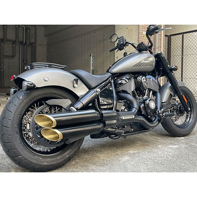 モーターステージ インディアン チーフ ボバーダークホース 90スラッシュ（半艶黒塗装/金エンド） MOTOR STAGE バイクの通販は 68,236円