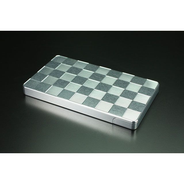 GILD design（mobile item） ジュラルミン削り出し名刺入れ 「市松」 シルバー GILD design