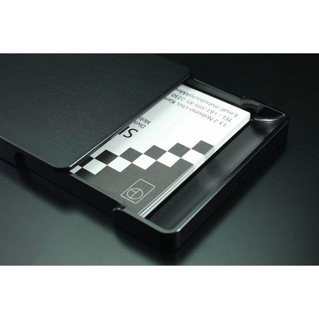 GILD design（mobile item） ジュラルミン削り出し名刺入れ 「市松」 ブラック&シルバー GILD design_6