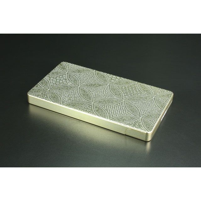 GILD design（mobile item） OKOSHI-KATAGAMI ジュラルミン削り出し名刺入れ 「七宝寄小紋」シャンパンゴールド G…