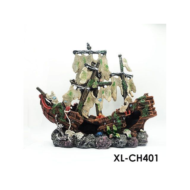 アルファテック XL-CH401 難破船（特大）ふね 帆船 水槽 ケージ 飼育ケース インテリア オーナメント アクセサリー オブジェ オーナメント…の通販は