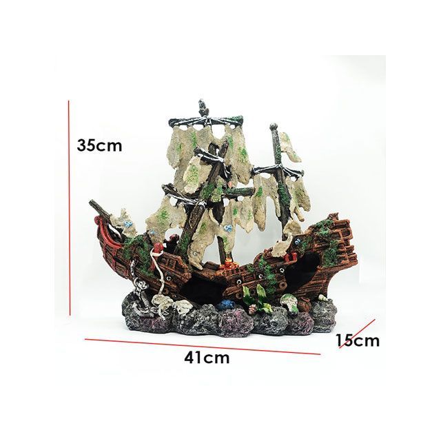 アルファテック XL-CH401 難破船（特大）ふね 帆船 水槽 ケージ 飼育