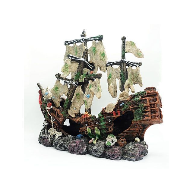 アルファテック XL-CH401 難破船（特大）ふね 帆船 水槽 ケージ 飼育