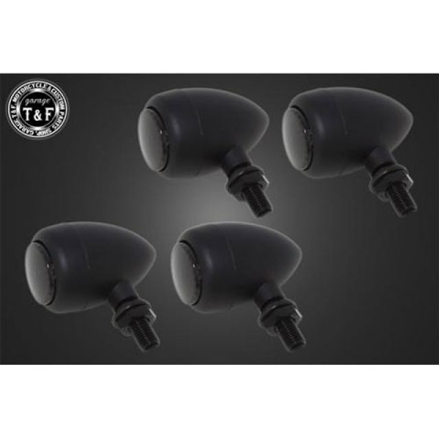 ガレージT&F 汎用 エッグウィンカー（LED）ブラック ダークレンズ仕様キット ウインカーステー D T&F