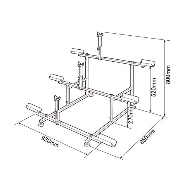 ミノウラ（自転車） 971-3 ひな壇式ディスプレイスタンド3台用（グレー