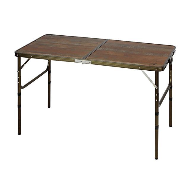 キャプテンスタッグ ビストロフォールディングテーブル 120×60（高さ4段階調節付） CAPTAIN STAG